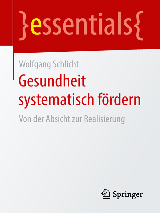 Title details for Gesundheit systematisch fördern by Wolfgang Schlicht - Available